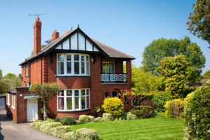 Typical English house with a garden